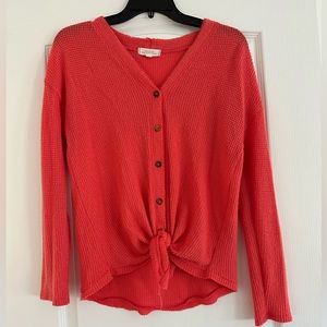 Cozy Button Up Tie Up Shirt